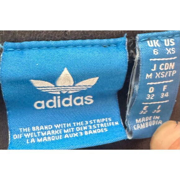 Adidas Originals Black 3-Stripe Leggings Trefoil Logo Womens Size XS - Picture 3 of 3